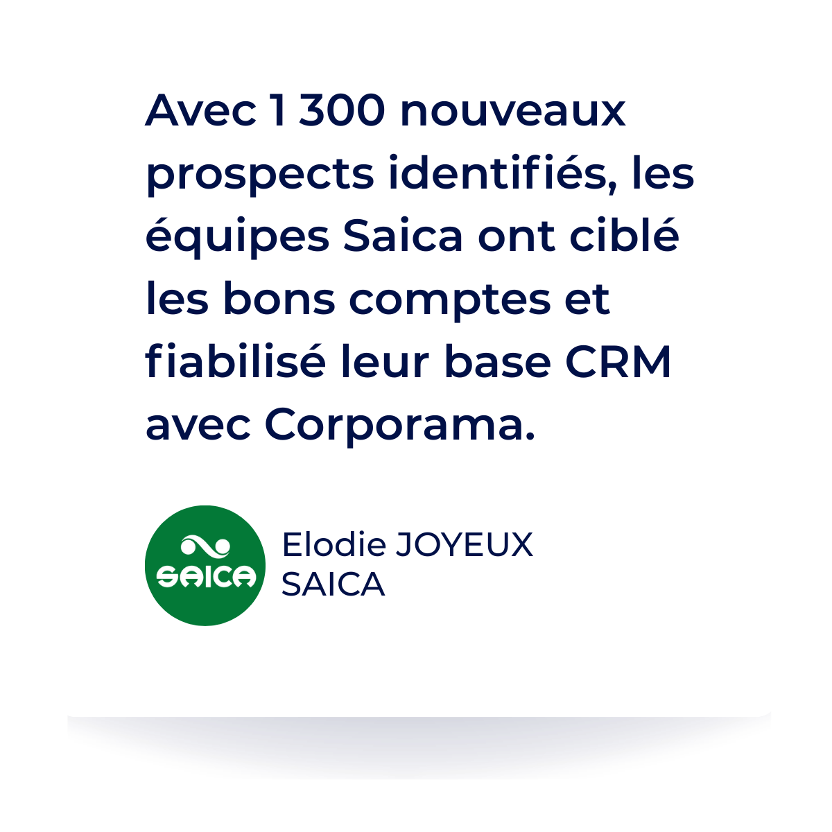 Avis de Saica concernant Corporama